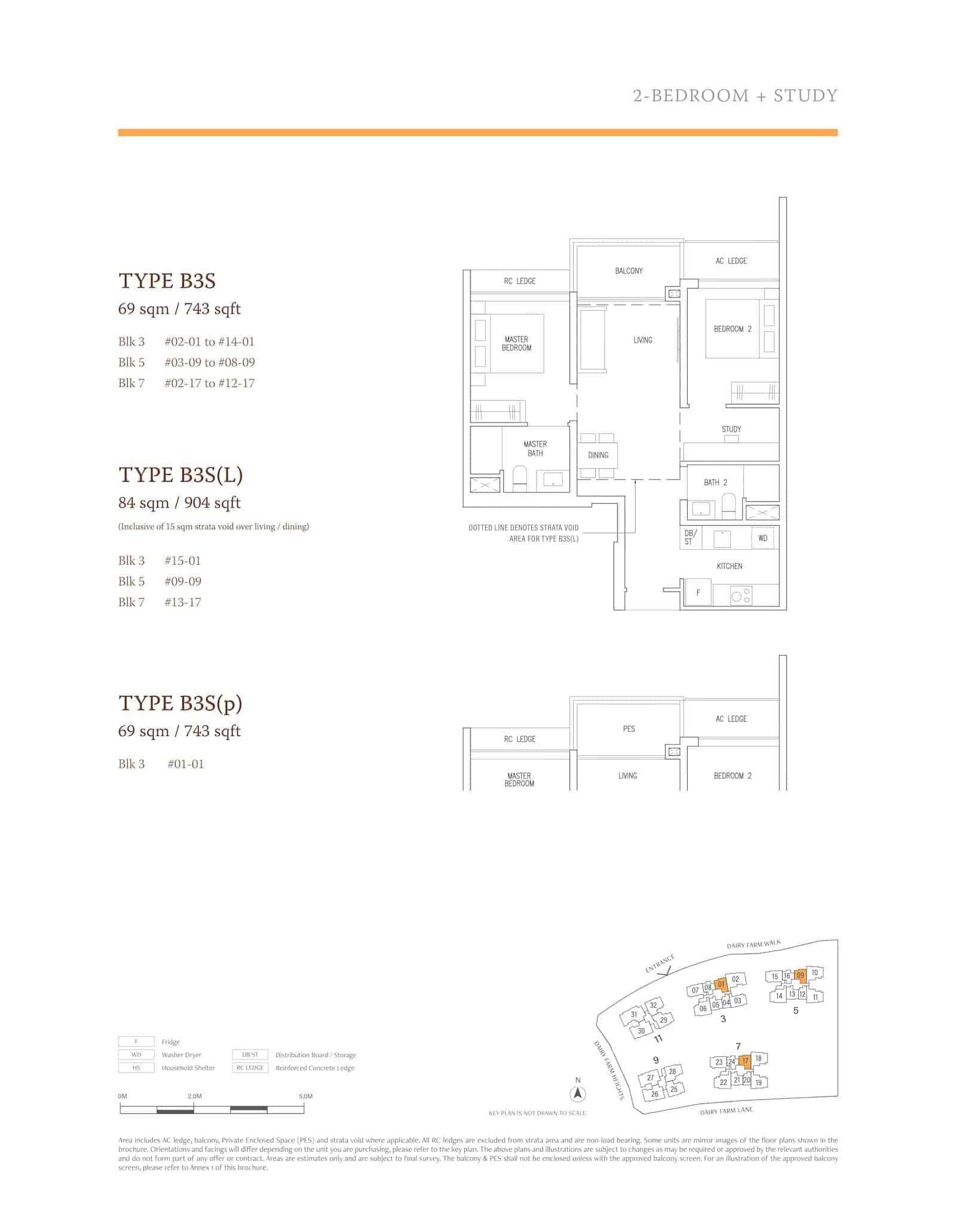 The Botany At Dairy Farm Floor Plan Type B3S 2 Bedroom Plus Study