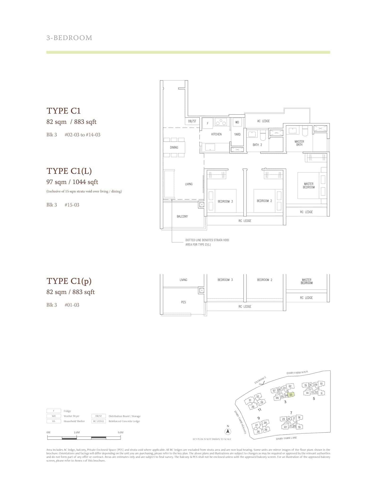 The Botany At Dairy Farm Floor Plan Type C1 3 Bedroom