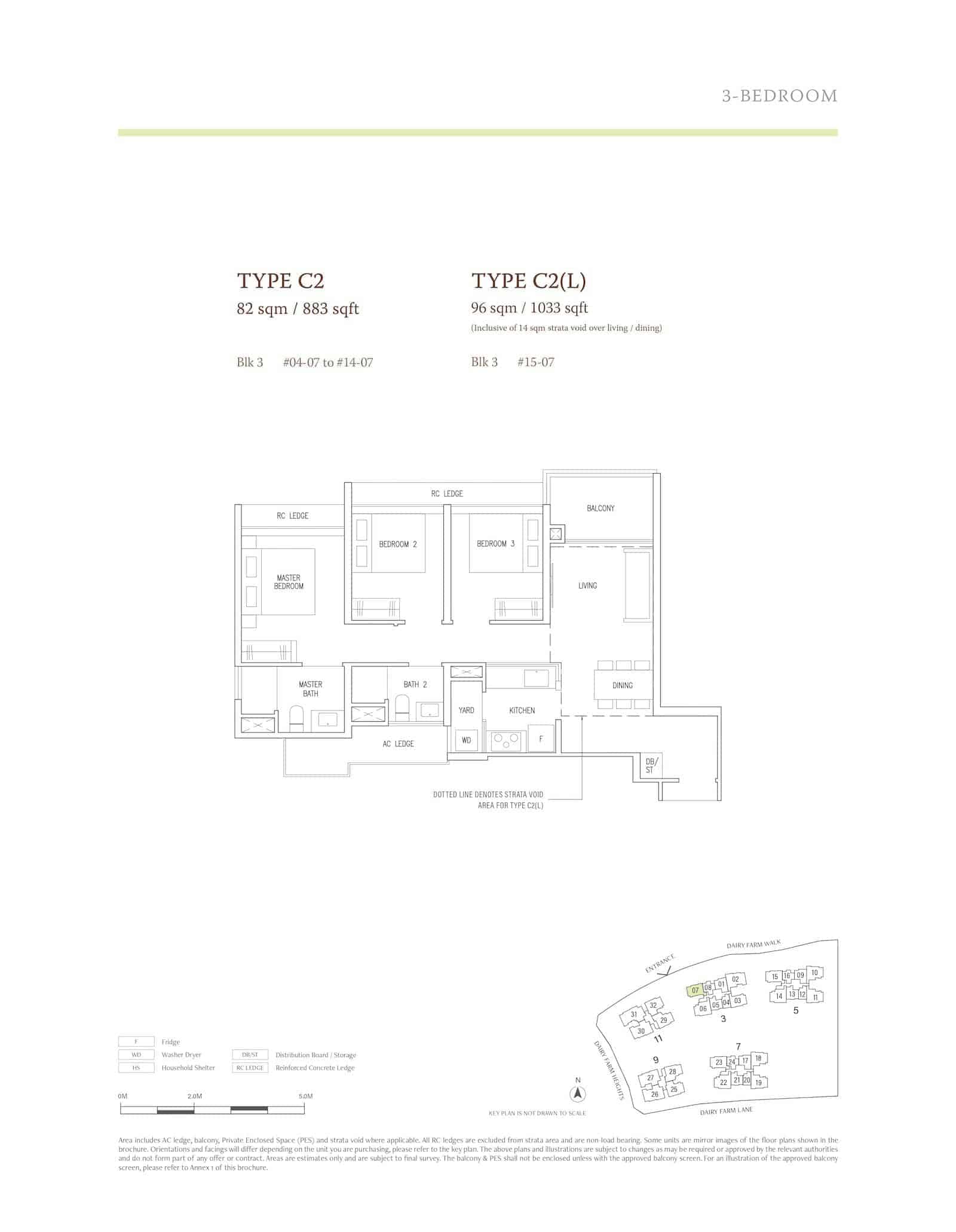The Botany At Dairy Farm Floor Plan Type C2 3 Bedroom