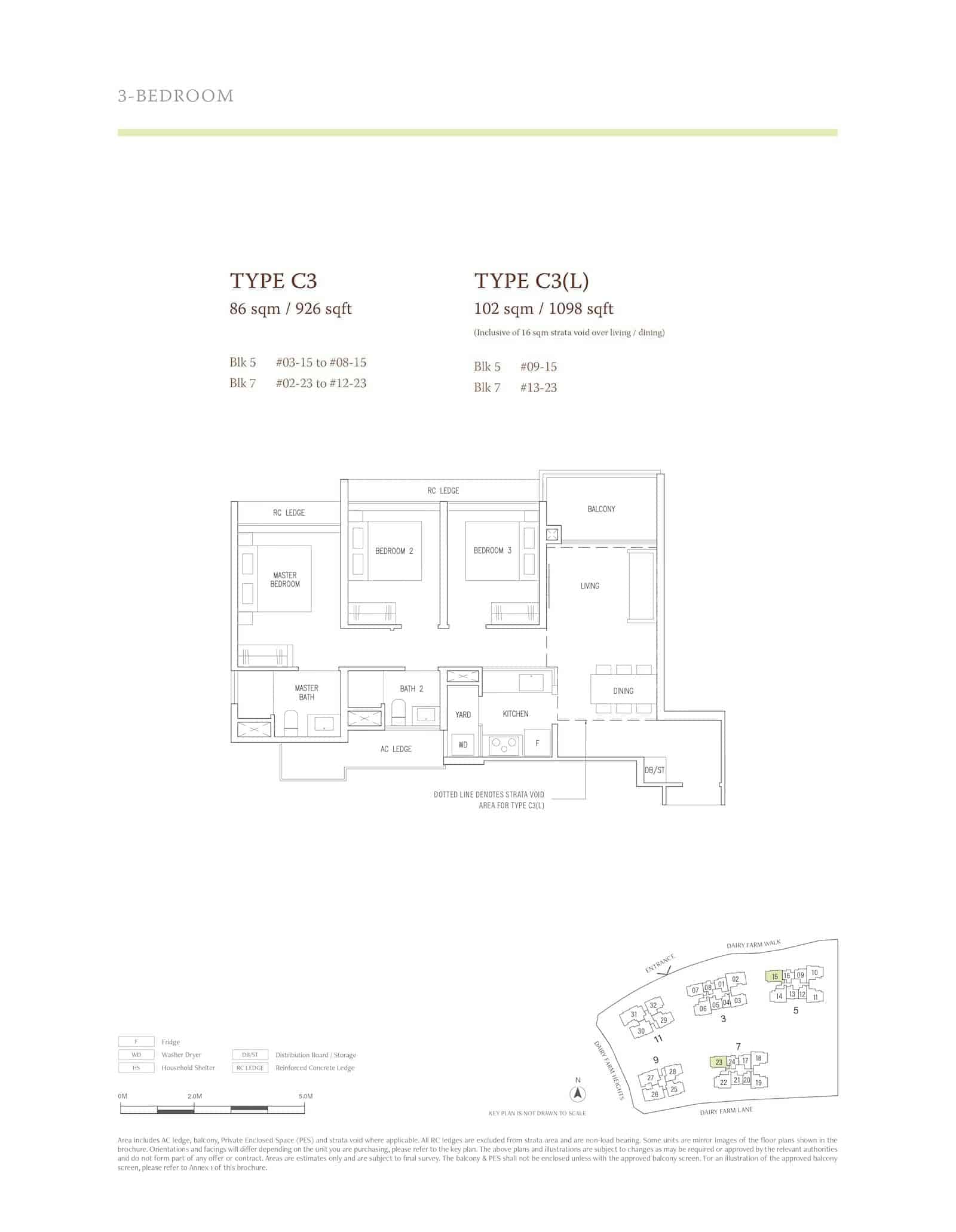 The Botany At Dairy Farm Floor Plan Type C3 3 Bedroom