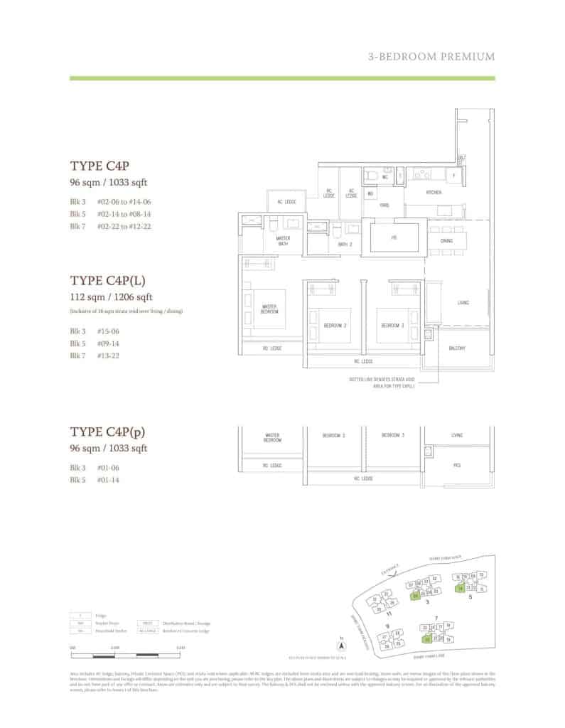 The Botany At Dairy Farm Floor Plan Type C4P 3 Bedroom Premium