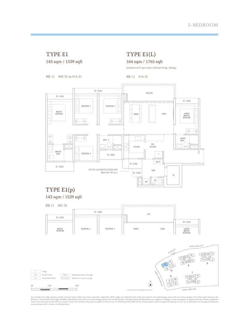 The Botany At Dairy Farm Floor Plan Type E1 5 Bedroom
